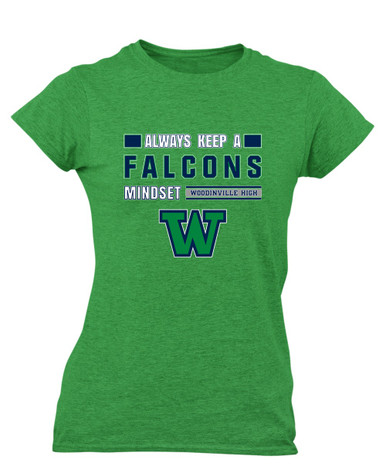 Woodinville Falcons W Script Mindset Women's SS T-Shirt