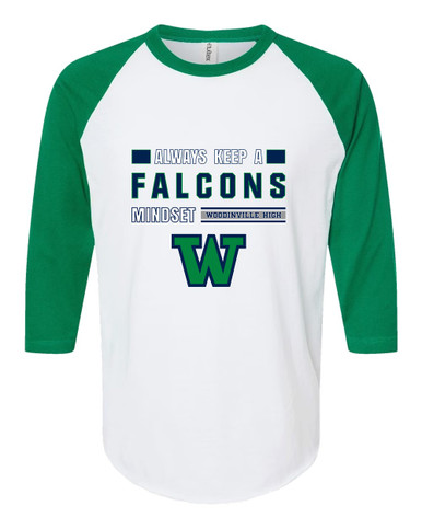 Woodinville Falcons W Script Mindset Women's Baseball T-Shirt