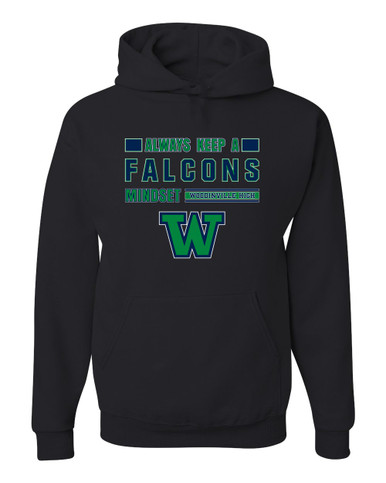 Woodinville Falcons W Script Mindset Men's Premium Hoodie