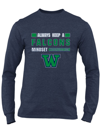 Woodinville Falcons W Script Mindset Men's Premium LS T-Shirt