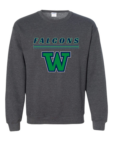 Woodinville Falcons W Script Mascot #8 Men's Sweatshirt
