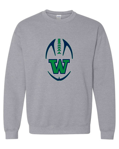 Woodinville Falcons W Script Football #4 Men's Sweatshirt