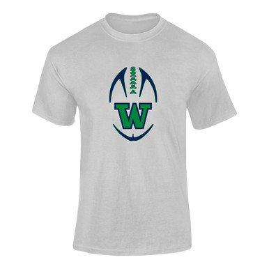 Woodinville Falcons W Script Football #4 Men's Premium SS T-Shirt