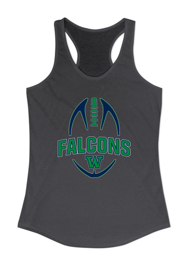 Woodinville Falcons W Script Football #5 Women's Tank Top