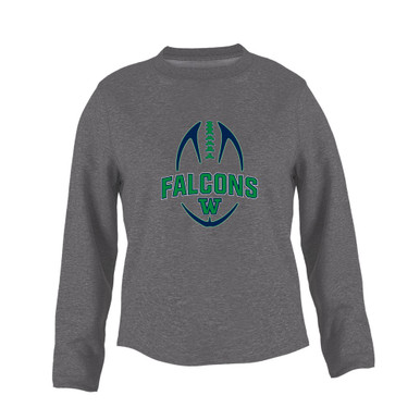 Woodinville Falcons W Script Football #5 Women's Sweatshirt