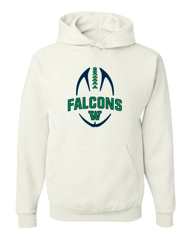 Woodinville Falcons W Script Football #5 Men's Premium Hoodie
