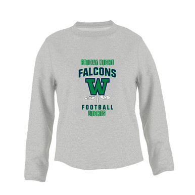 Woodinville Falcons W Script Football #6 Women's Sweatshirt