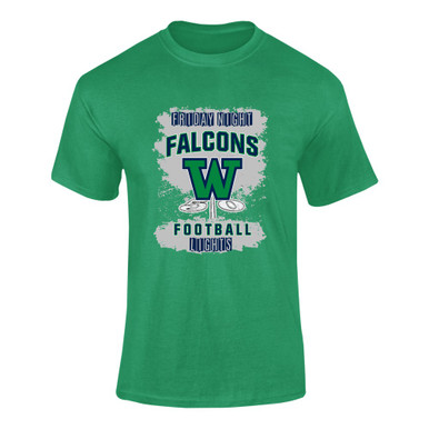 Woodinville Falcons W Script Football #6 Men's Premium SS T-Shirt