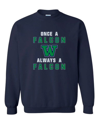 Woodinville Falcons W Script Once A Men's Sweatshirt