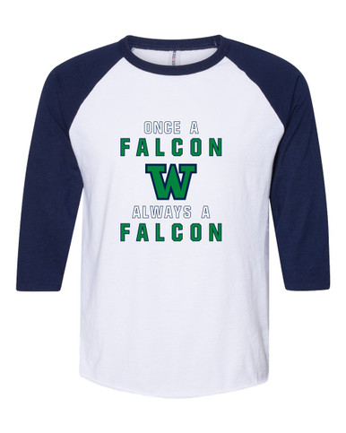 Woodinville Falcons W Script Once A Men's Baseball T-Shirt