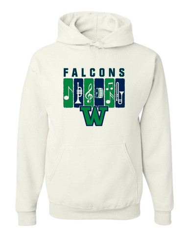 Woodinville Falcons W Script Band # 2 Men's Premium Hoodie