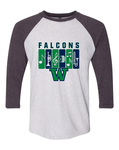 Woodinville Falcons W Script Band # 2 Women's Baseball T-Shirt