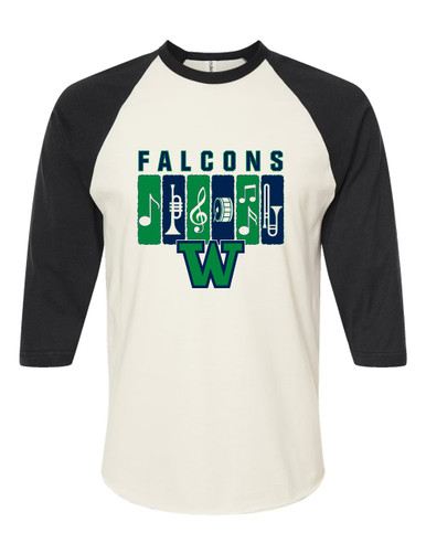 Woodinville Falcons W Script Band # 2 Men's Baseball T-Shirt