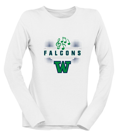 Woodinville Falcons W Script Band # 3 Women's Premium LS T-Shirt