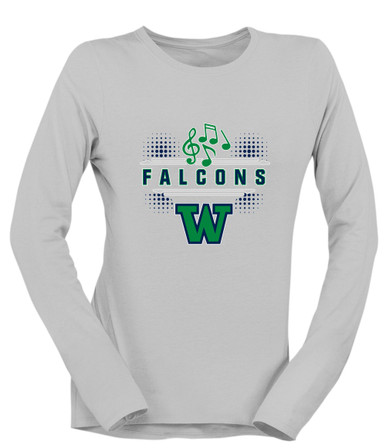 Woodinville Falcons W Script Band # 3 Women's LS T-Shirt