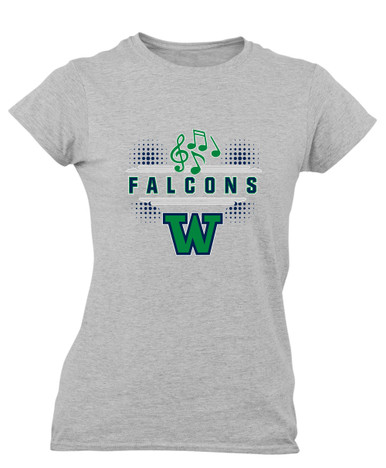 Woodinville Falcons W Script Band # 3 Women's Premium SS T-Shirt