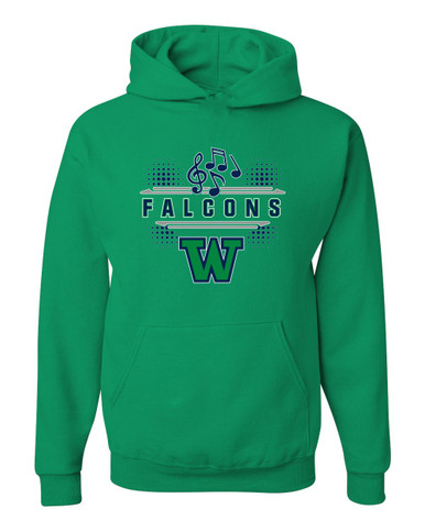 Woodinville Falcons W Script Band # 3 Men's Premium Hoodie