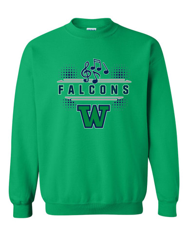 Woodinville Falcons W Script Band # 3 Men's Sweatshirt