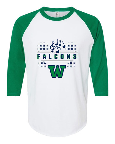 Woodinville Falcons W Script Band # 3 Men's Baseball T-Shirt