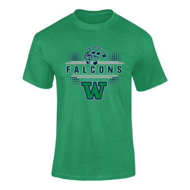 Woodinville Falcons W Script Band # 3 Men's SS T-Shirt