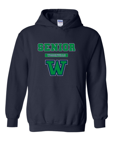 Woodinville Falcons W Script Senior #2 Men's Hoodie