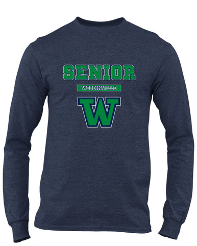 Woodinville Falcons W Script Senior #2 Men's LS T-Shirt