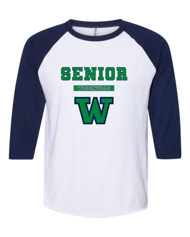 Woodinville Falcons W Script Senior #2 Men's Baseball T-Shirt