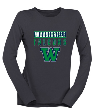 Woodinville Falcons W Script Mascot #9 Women's Premium LS T-Shirt