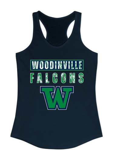 Woodinville Falcons W Script Mascot #9 Women's Tank Top