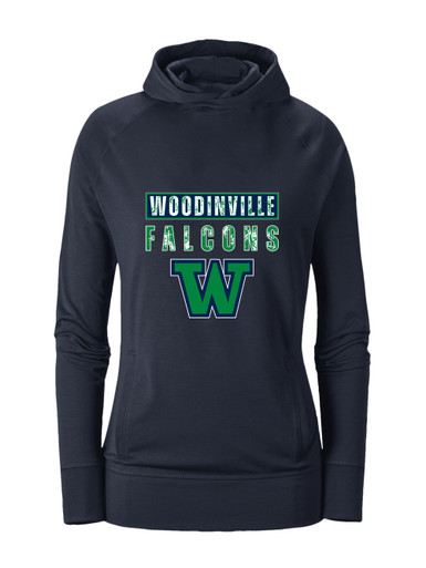 Woodinville Falcons W Script Mascot #9 Women's Hoodie