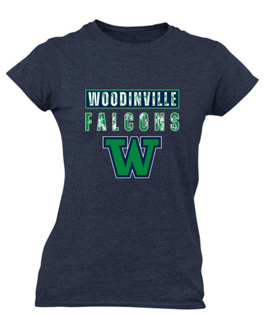 Woodinville Falcons W Script Mascot #9 Women's Premium SS T-Shirt