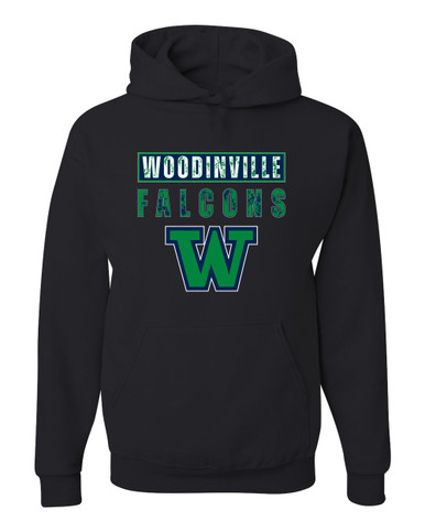 Woodinville Falcons W Script Mascot #9 Men's Premium Hoodie