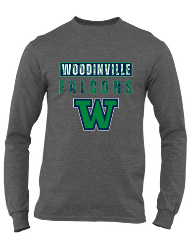 Woodinville Falcons W Script Mascot #9 Men's Premium LS T-Shirt