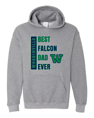 Woodinville Falcons W Script Best Falcon Dad Men's Hoodie