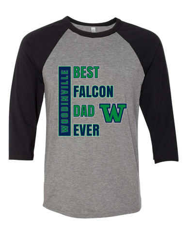 Woodinville Falcons W Script Best Falcon Dad Men's Baseball T-Shirt