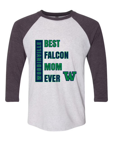 Woodinville Falcons W Script Best Falcon Mom Women's Baseball T-Shirt