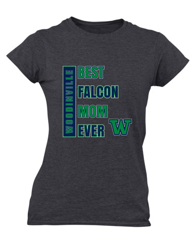 Woodinville Falcons W Script Best Falcon Mom Women's Premium SS T-Shirt