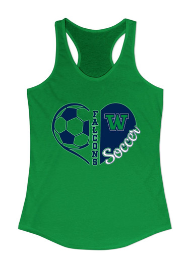 Woodinville Falcons W Script Heart Soccer Women's Tank Top