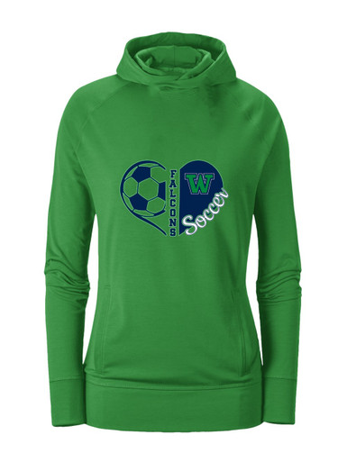 Woodinville Falcons W Script Heart Soccer Women's Hoodie