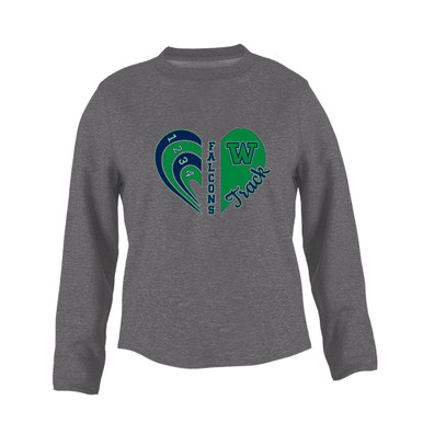 Woodinville Falcons W Script Heart Track Women's Sweatshirt