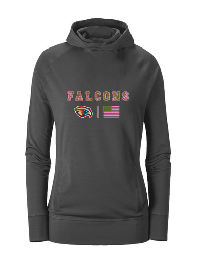 Pebblebrook Falcons Pink Camo Flag Women's Hoodie