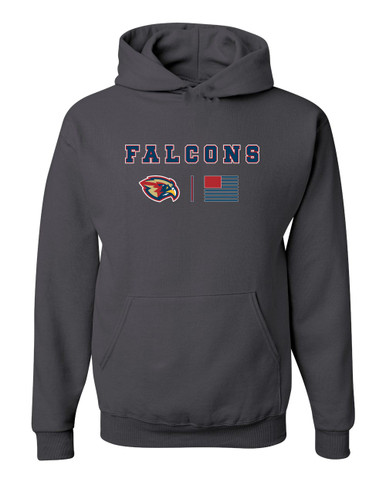 Pebblebrook Falcons Team Colors Flag Men's Premium Hoodie