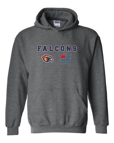 Pebblebrook Falcons Team Colors Flag Men's Hoodie