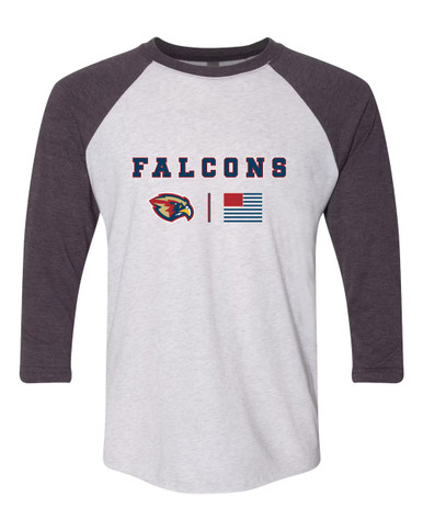 Pebblebrook Falcons Team Colors Flag Men's Baseball T-Shirt