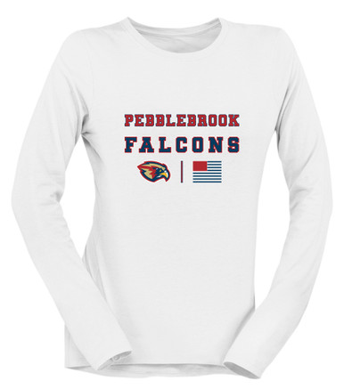 Pebblebrook Falcons Spirit Flag Women's Premium LS T-Shirt