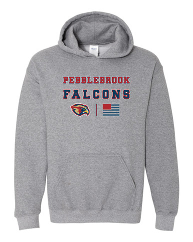 Pebblebrook Falcons Spirit Flag Men's Hoodie