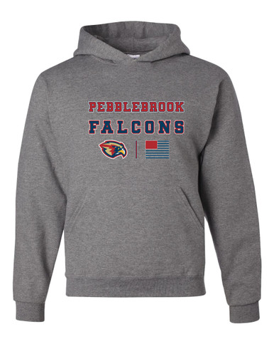 Pebblebrook Falcons Spirit Flag Men's Premium Hoodie