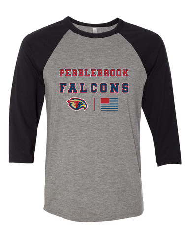 Pebblebrook Falcons Spirit Flag Men's Baseball T-Shirt