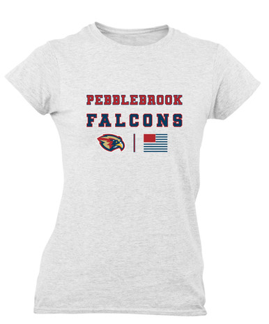 Pebblebrook Falcons Spirit Flag Women's Premium SS T-Shirt
