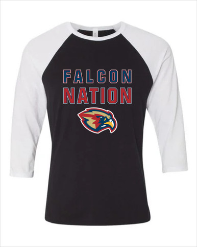 Pebblebrook Falcons Nation #2 Women's Baseball T-Shirt